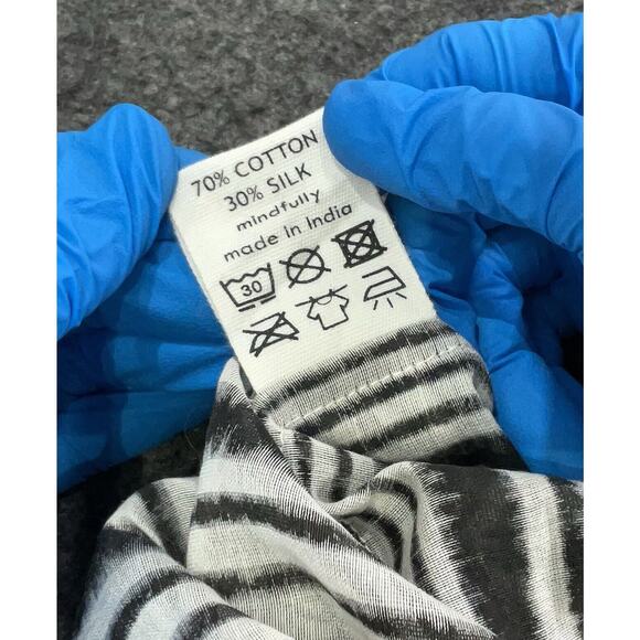 NYMaNE Ethnically Made Cotton Silk Striped Shirt Button Down XS - Picture 4 of 5